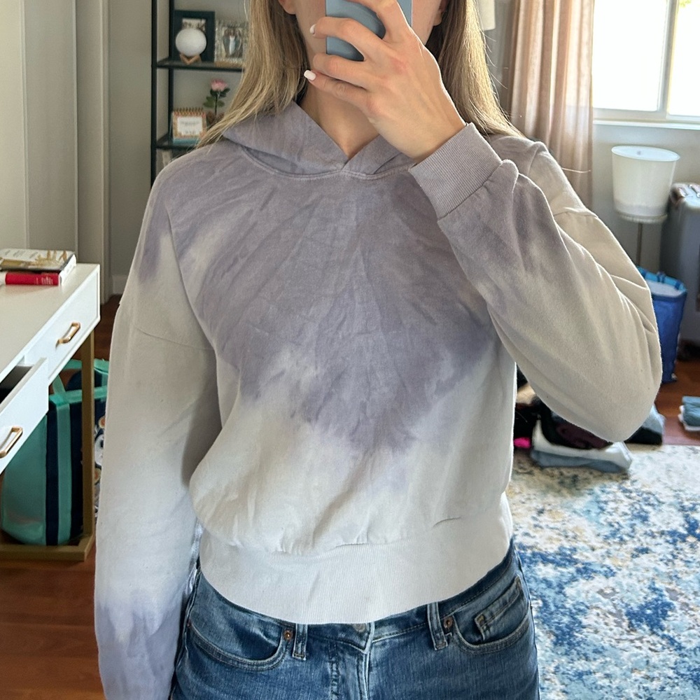White & Purple Tie-Dye Hoodie